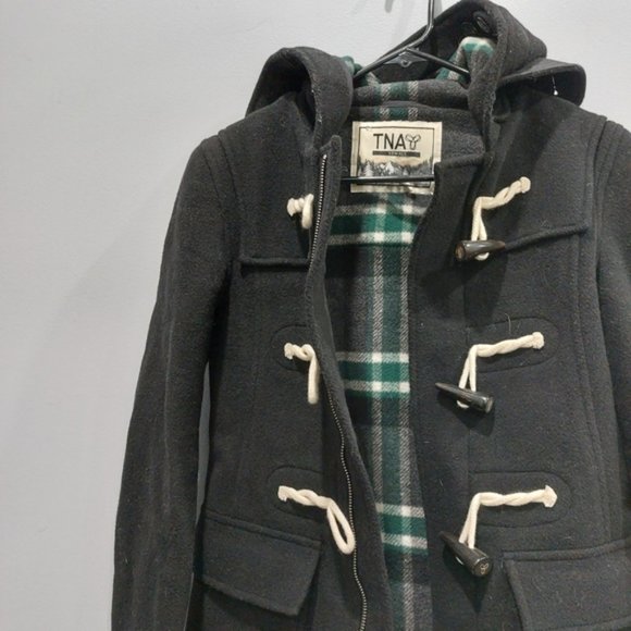 Aritzia TNA Black Wool Zip Up Peacoat XS - Picture 3 of 8